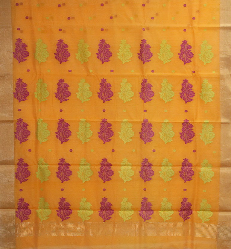 Handloom Chanderi Silk By Mercerized Cotton Saree view 2