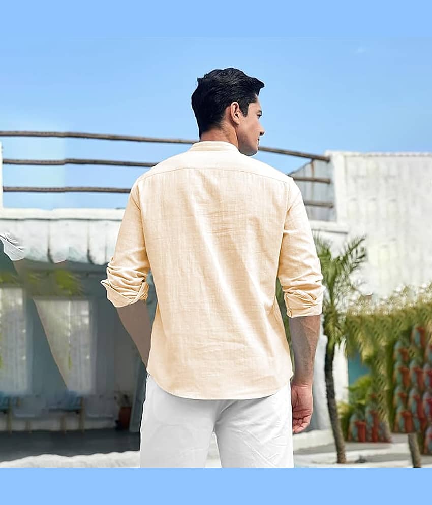 UNI VIBE Light Blue Cotton Men's Shirt Style Kurta ( Pack of 1 ) view 2