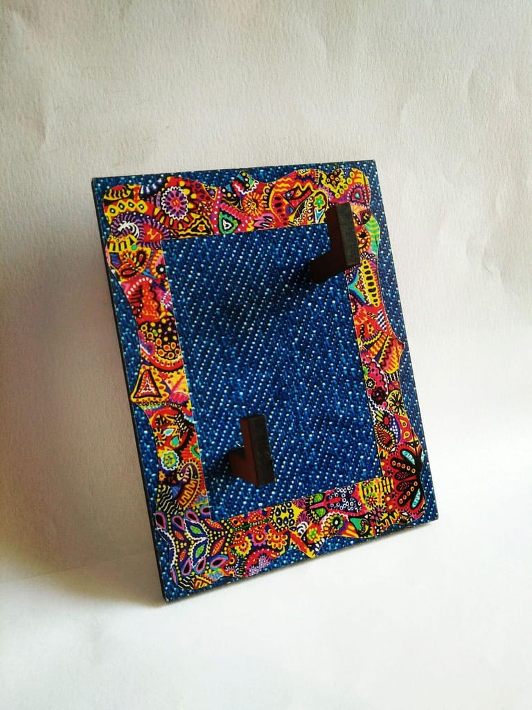 KEY HOLDER - RECTANGLE BLUE DENIM BASE WITH WHEN COLORS SPEAK ARTWORK FRAME view 2