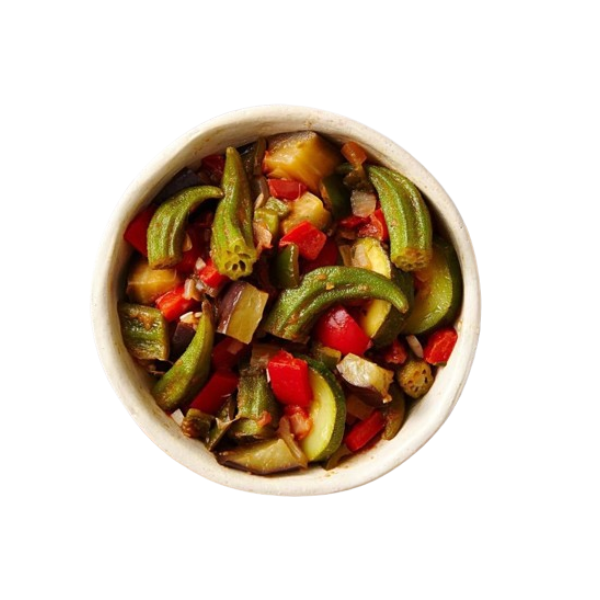 Chargrilled Okra With Ratatouille