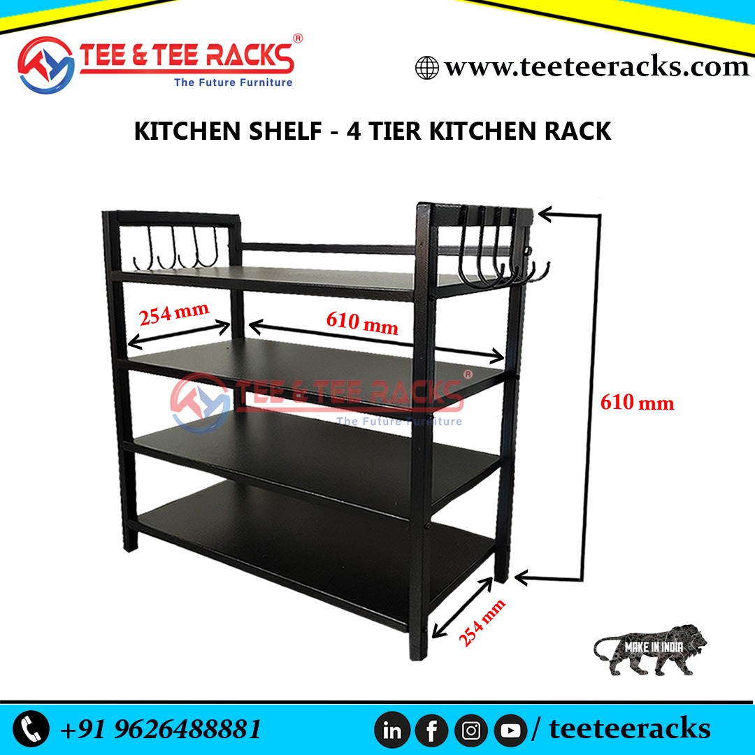 Kitchen Shelves - 4 Tier view 2