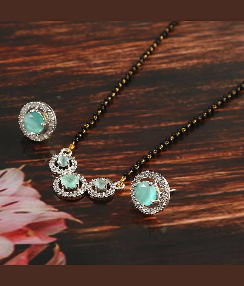 Jewar Mandi - Green Mangalsutra Set ( Pack of 1 ) view 2