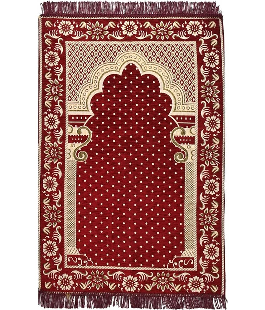 FURNISHING HUT Maroon Single Regular Cotton Prayer Mat ( 110 X 70 cm ) view 2