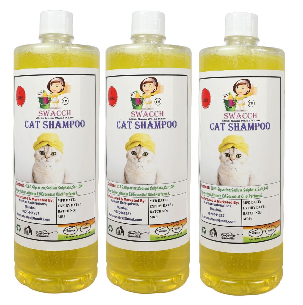 SWACCH CAT Shampoo (1 Litre) (Pack of 3) Lemon view 2