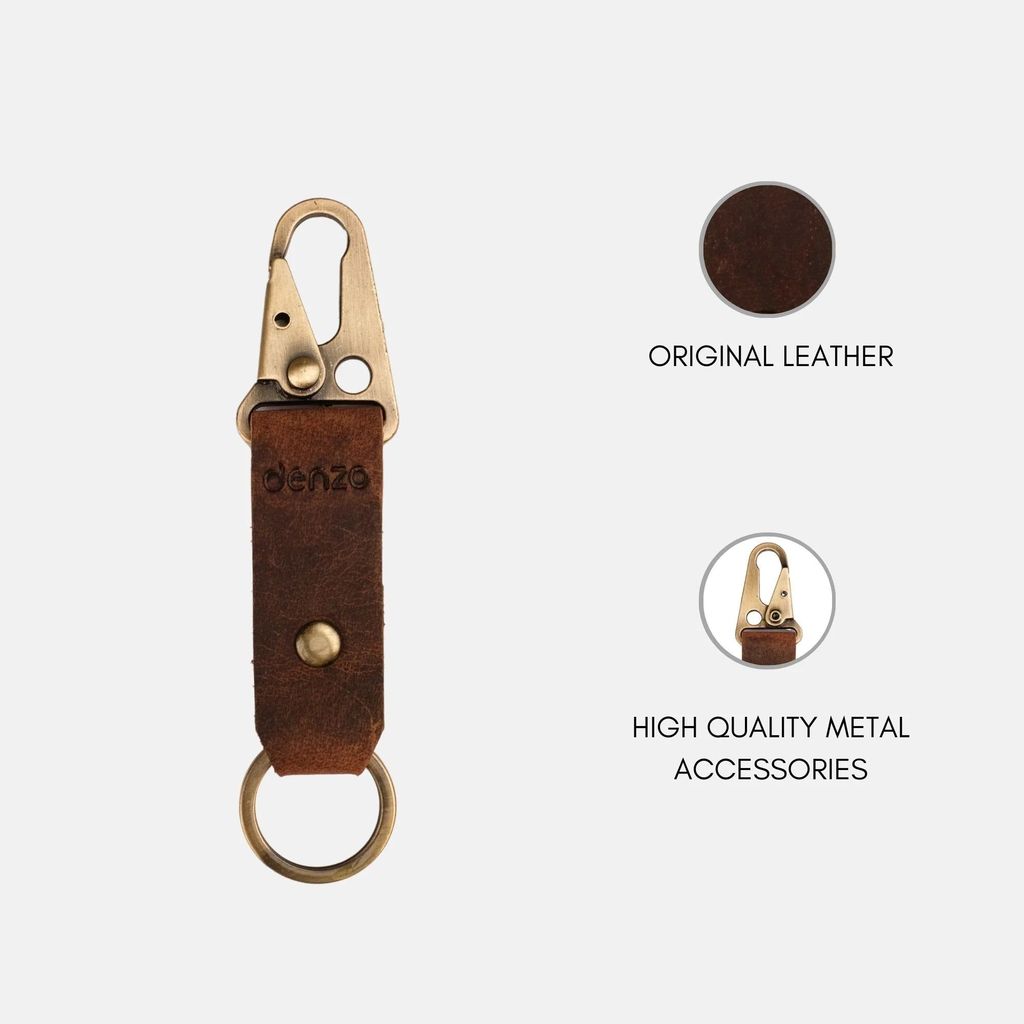 BikeBolt Leather Key Chain - Brown view 2