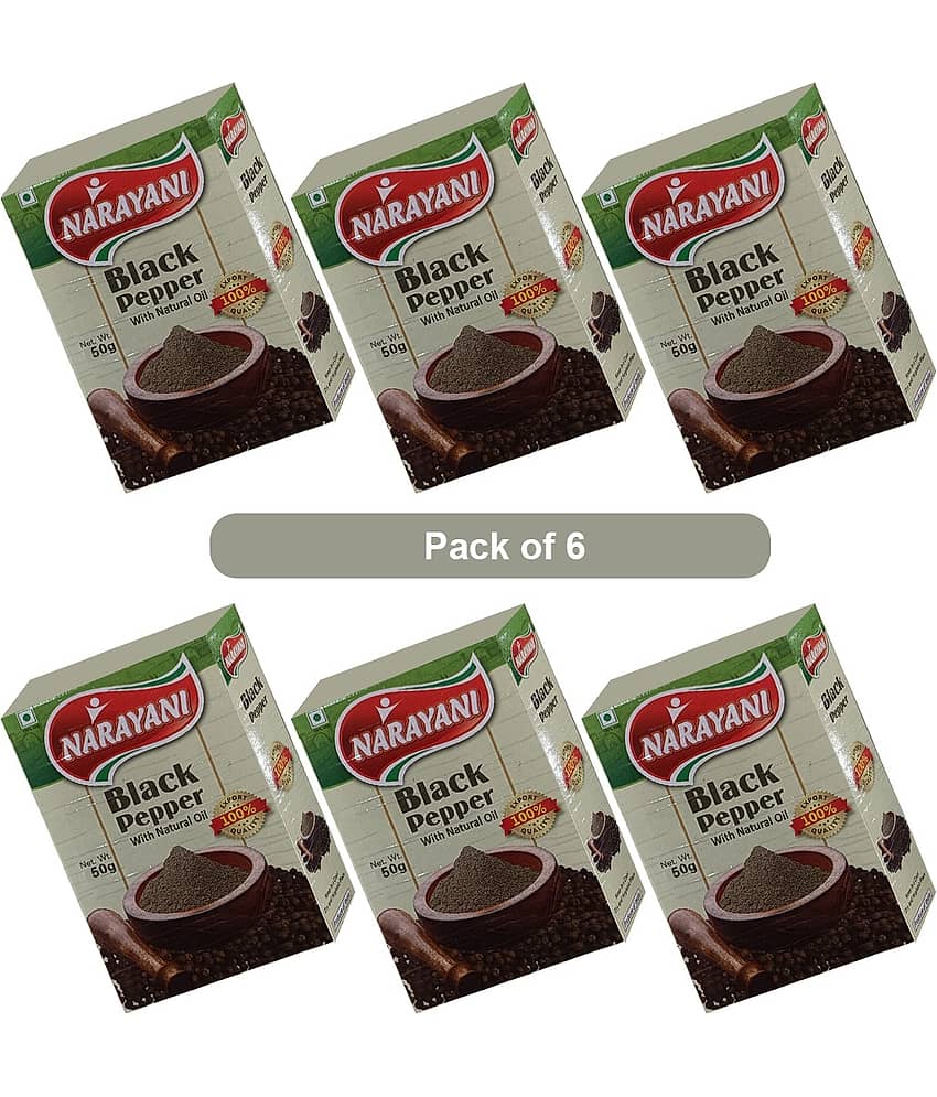 Narayani Spices 50 gm Black Pepper Powder ( Pack of 6 )