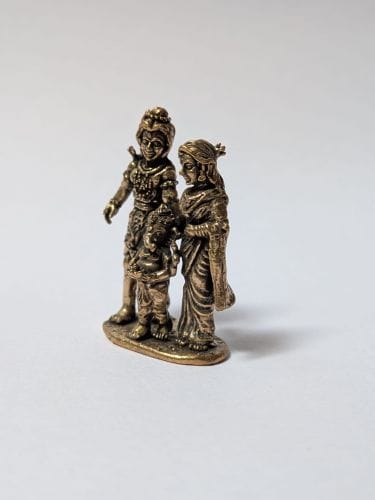 Miniature Brass Shiva Parvati view 2