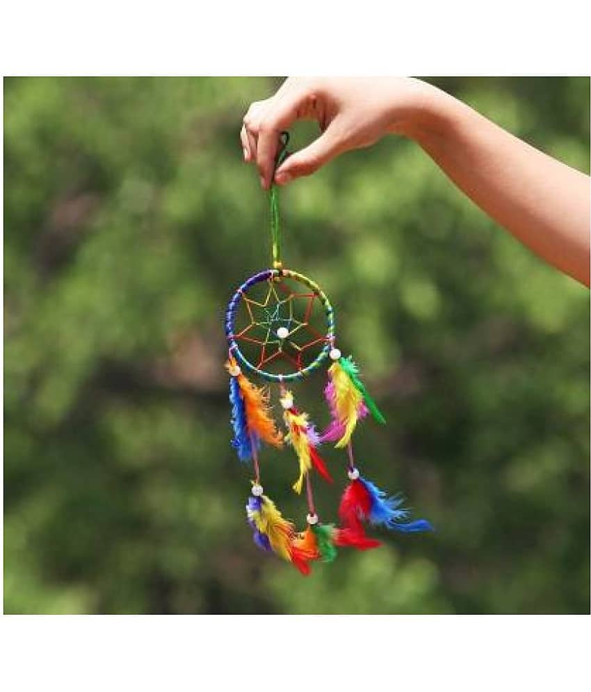 new lucky Feather Multicolour Dream Catcher - Pack of 1 ( X cms ) view 2