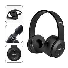 P47 Wireless Bluetooth Portable Sports Headphones with Fm,Memory Card Support Bluetooth, Wired Headset view 2