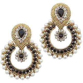 Women Kundan Black AD Ramleela Earrings Wedding Jewellry For Girlsladies view 2