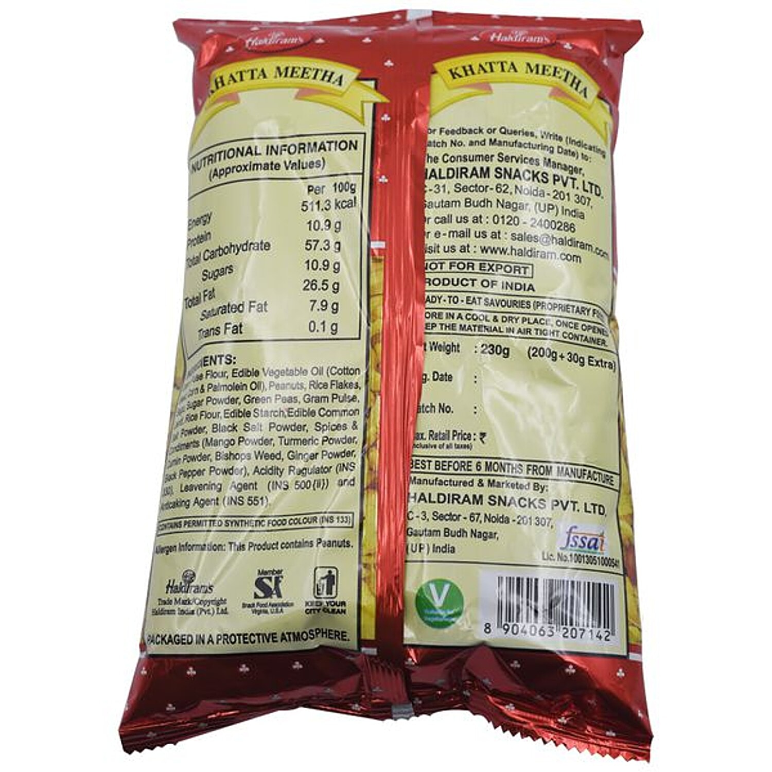 Haldiram's Khatha Meetha Namkeen, 200 G Pouch view 2