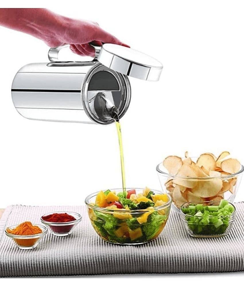 Visaxmi Oil Dispenser Steel Silver Oil Container ( Set of 1 ) view 2