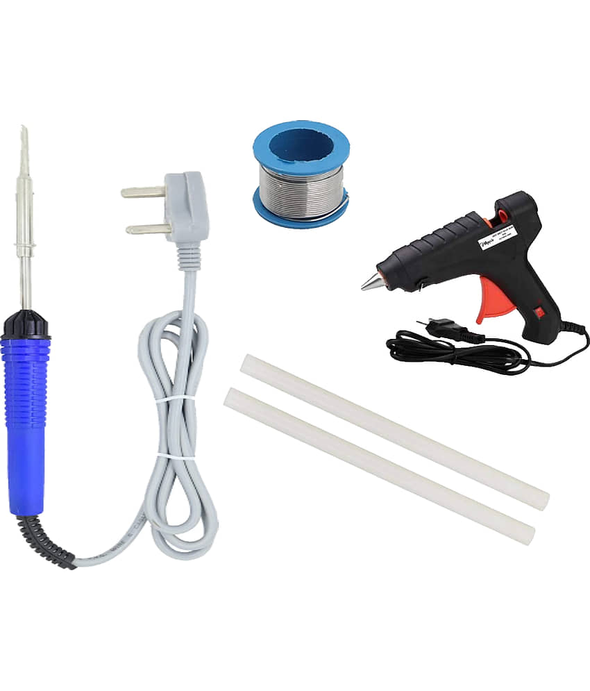 ALDECO: ( 5 in 1 ) Soldering Iron Kit contains-Blue Iron, Wire, glue, Gun, 2 Glue, Stick