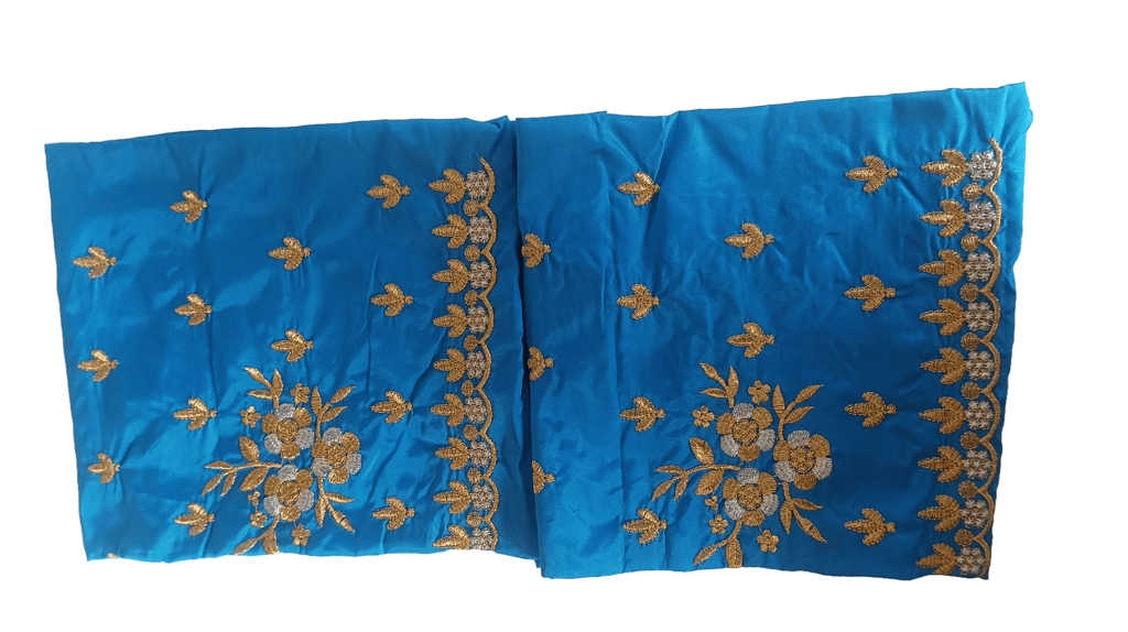 Blue Embroidered Blouse Piece With Zari And Stone Work view 2