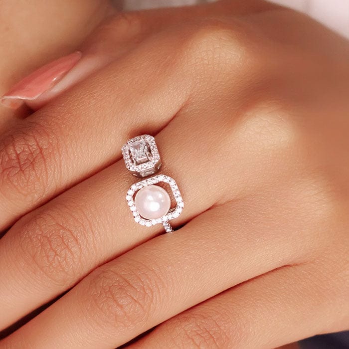 Silver Precious Pearl Ring view 2