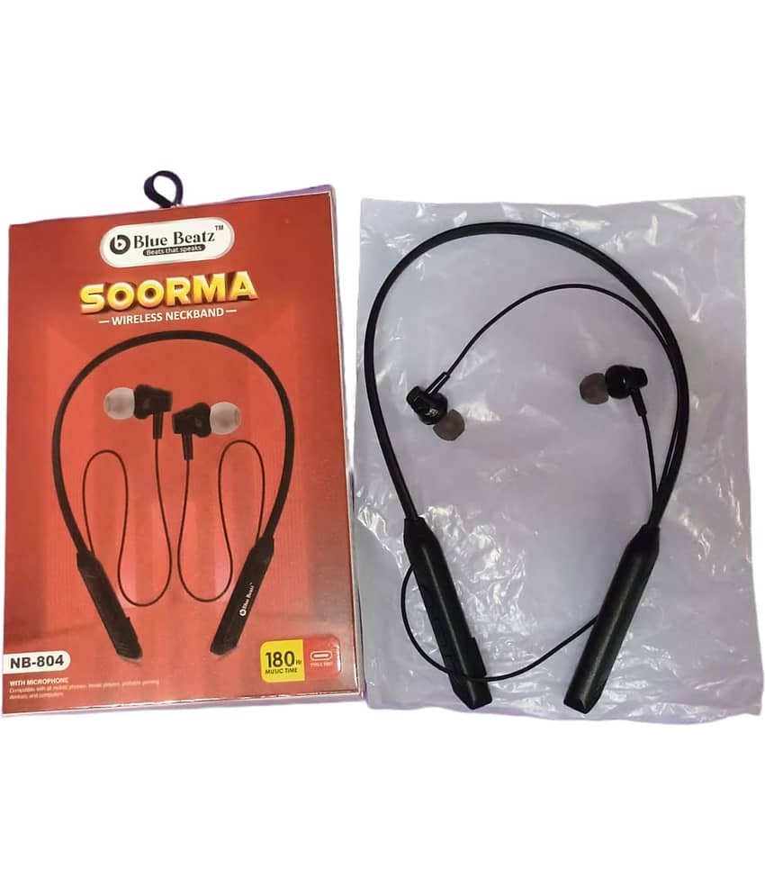CHARKEE NB-804 Wireless Neckband In-the-ear Bluetooth Headset with Upto 20h Talktime Music Controls - Black view 2