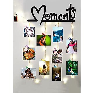Khush Its Amazing Wood Moments With LED Light Hanging Photo Display, DIY Picture Photo Frame Collage view 2