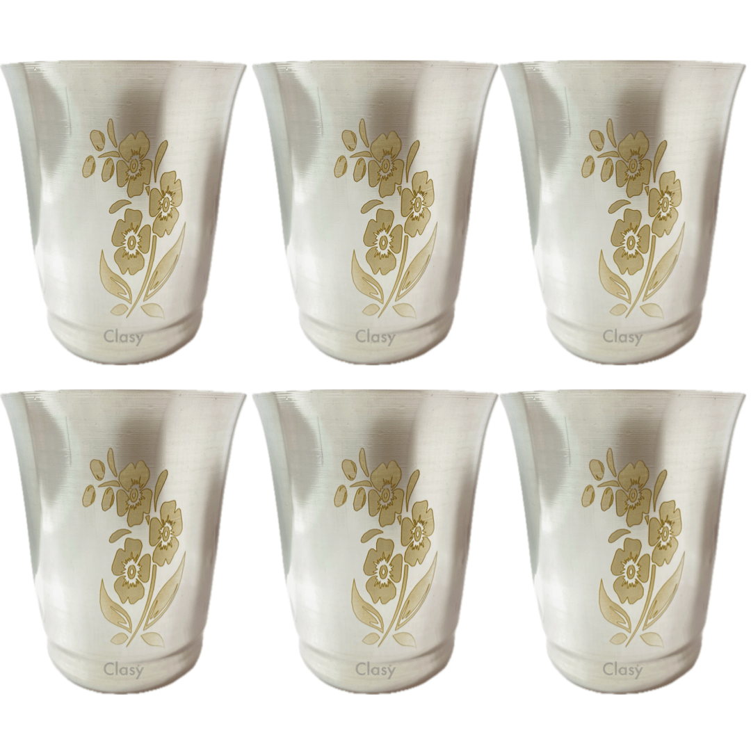 Stainless Steel Glass Pack of 6 Mirror Finish view 2
