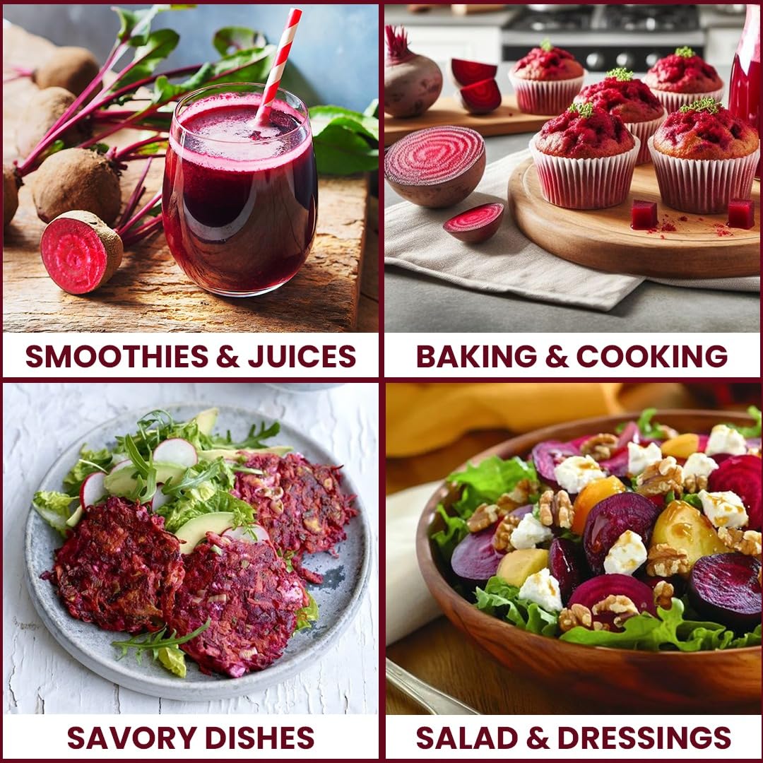 UDAY SATTVA PRODUCTS Beetroot Powder 200g Pack of 1 | Supports Nitric Oxide, Heart & Blood Pressure Health | With Grape Seed Extract, BCAA, L-Arginine & L-Carnitine | Pure, Non-GMO & Additive-Free | For Energy, Skin, Hair & Face Glow view 2