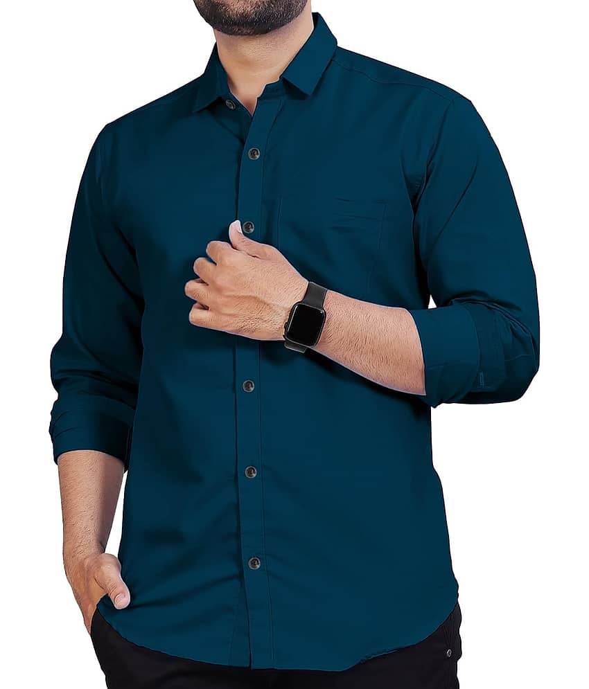 Apektra Cotton Blend Slim Fit Solids Full Sleeves Men's Casual Shirt - Beige ( Pack of 1 ) view 2