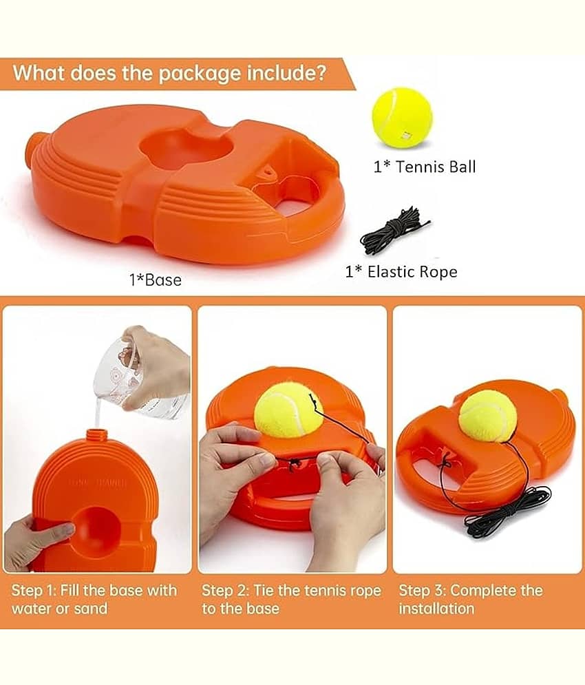 HORSE FIT Tennis Trainer Rebound Ball with String Solo Tennis Trainer Set Self Tennis Practice Ball with String Cricket Trainer Rebound Ball with Rope Fill Sand or Water (Multicolor) view 2