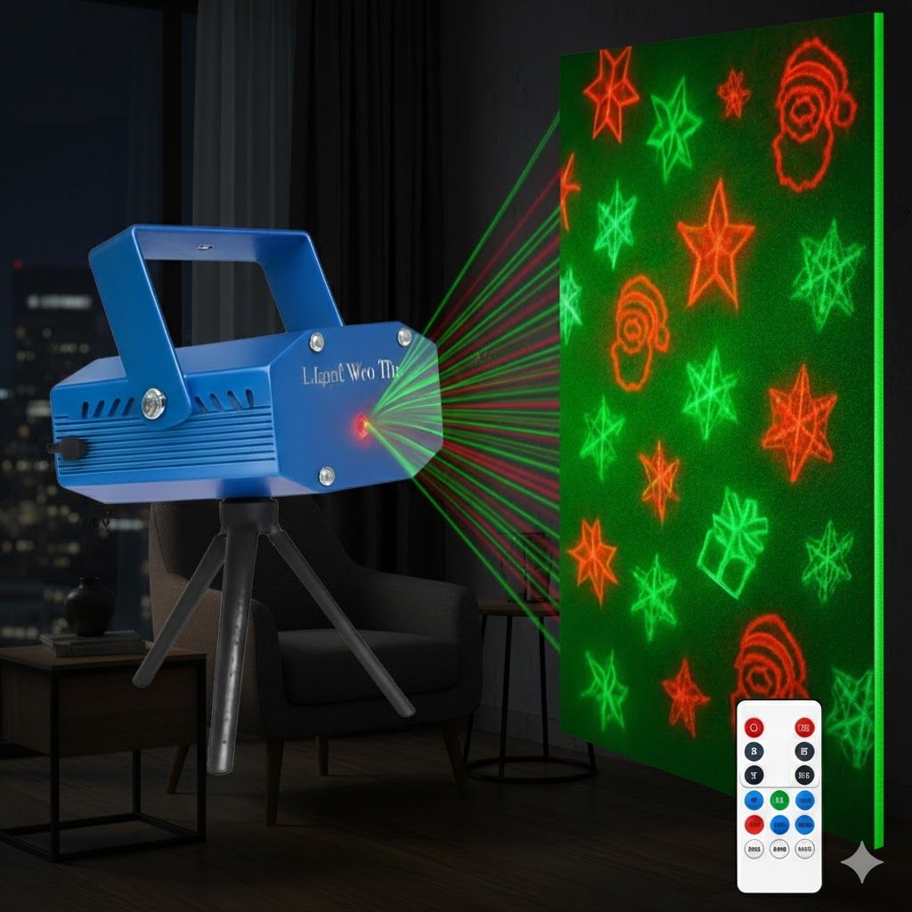 GLOWSERIE Multi-Color Star & Spiral Laser Stage Light view 2