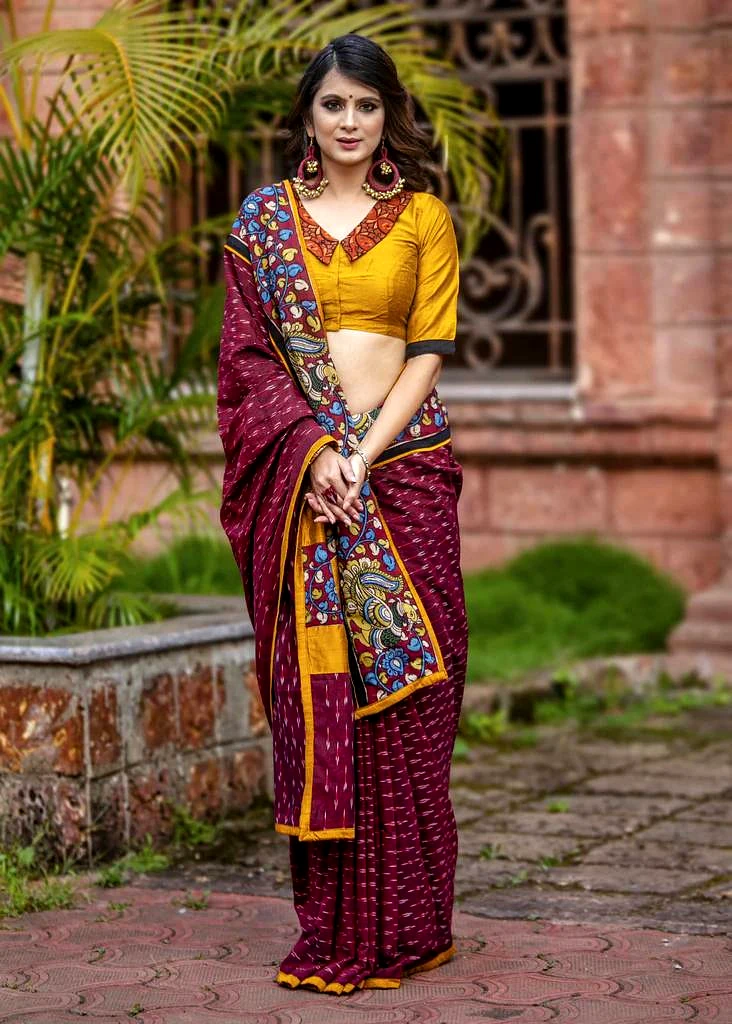 Pure Mulmul Cotton Silk Saree with Digital Print by SHIV TEXTILES view 2