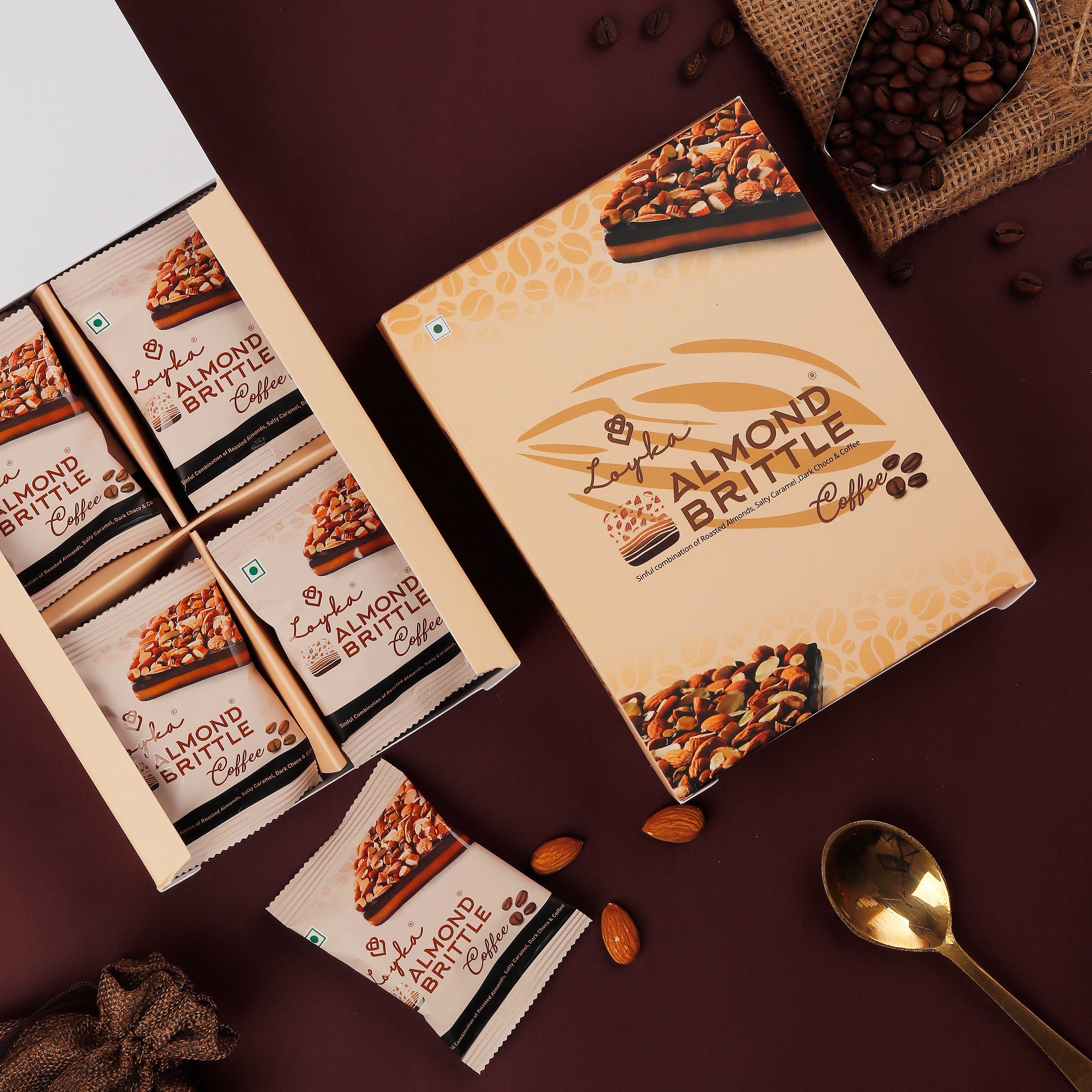 Loyka Almond Brittle Coffee, 12 Pcs Box, 204 gm view 2