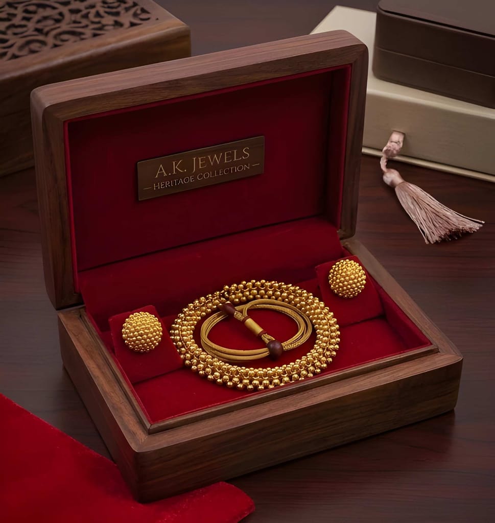 Gold Plated Traditional Beaded Choker Necklace Set with Matching Stud Earrings for Women Ethnic Jewellery Wedding Party Festive Wear view 2