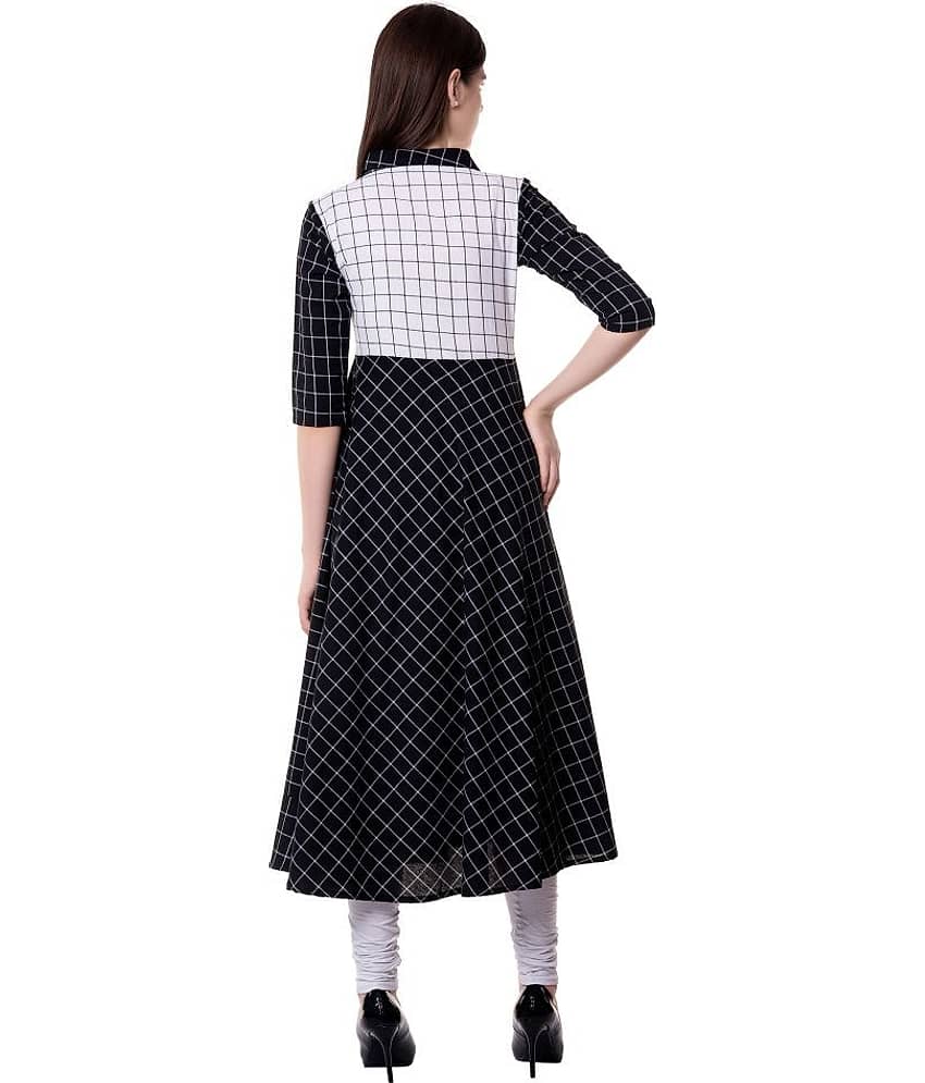 GOD BLESS Black Cotton Anarkali Kurti view 2
