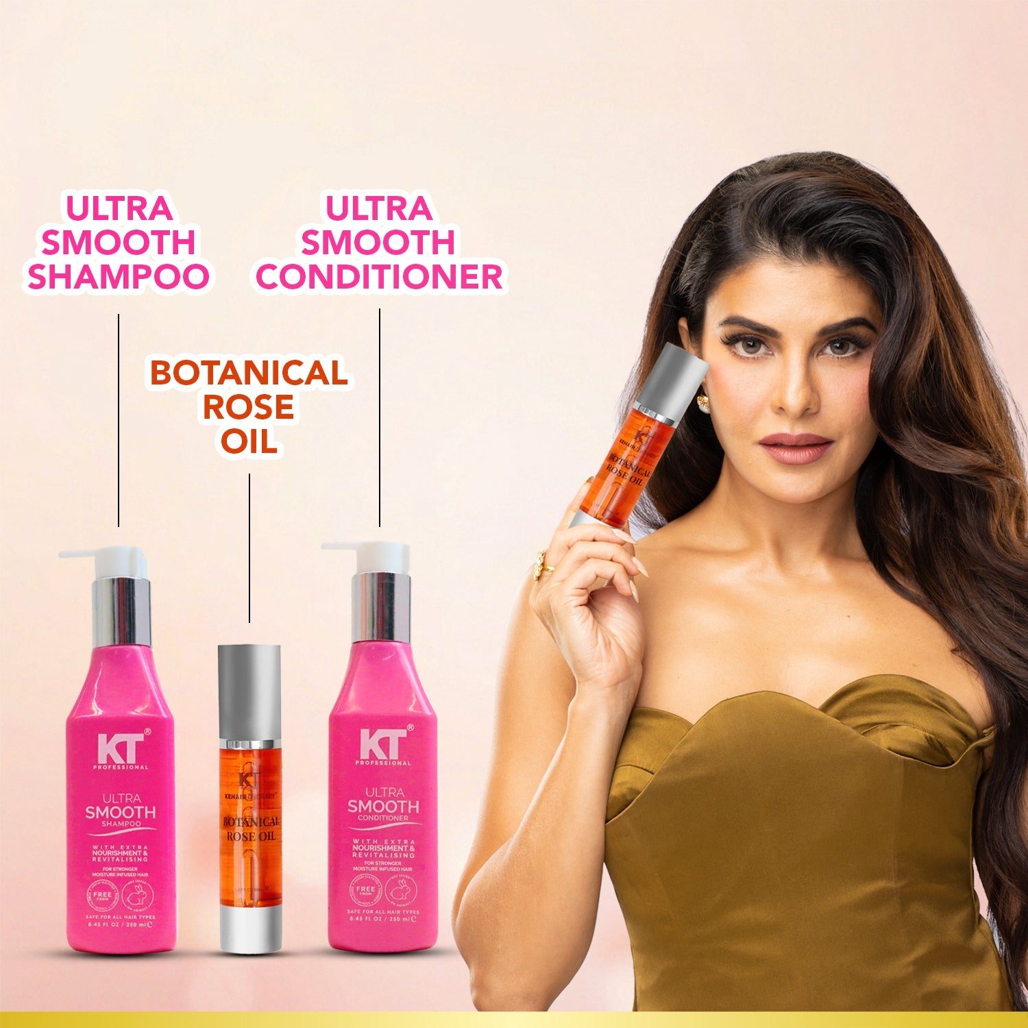 KT Professional Ultra Smooth Shampoo & Conditioner + Botanical Rose Oil Serum view 2