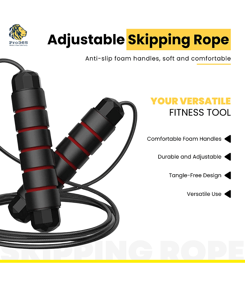 PRO365 Black Skipping Rope ( Pack of 1 ) view 2
