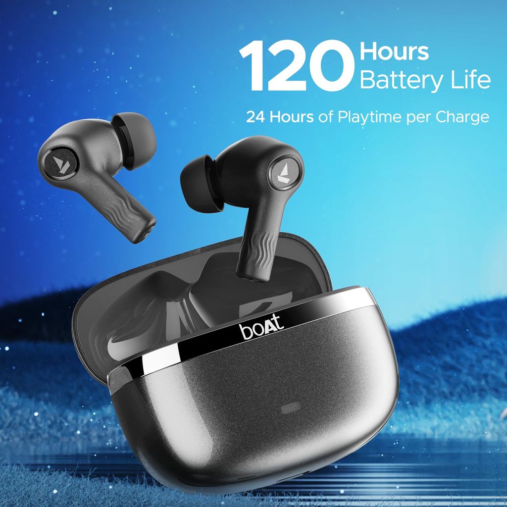 Boat airdopes Nirvana Iris Ear Buds (Crystal Black) view 2