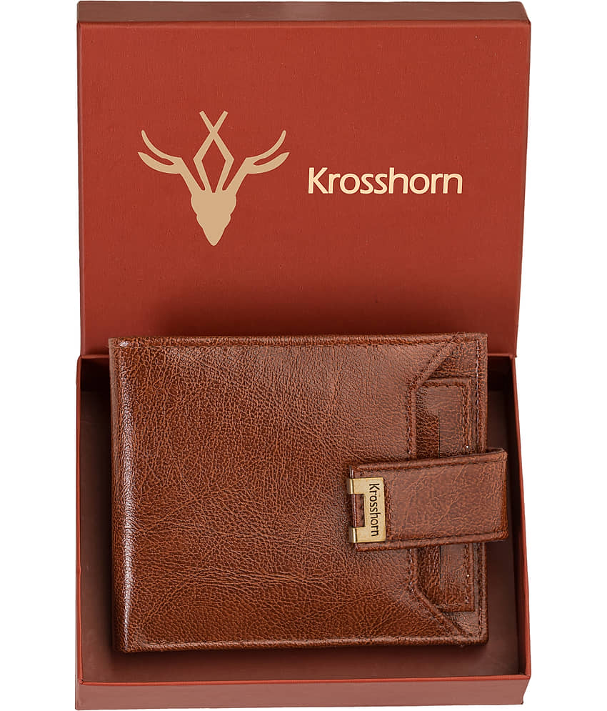 Krosshorn - Brown Faux Leather Men's Regular Wallet ( Pack of 1 )