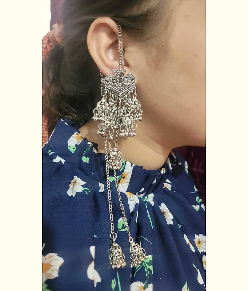 Samridhi DC Silver Drop Earrings ( Pack of 1 ) view 2