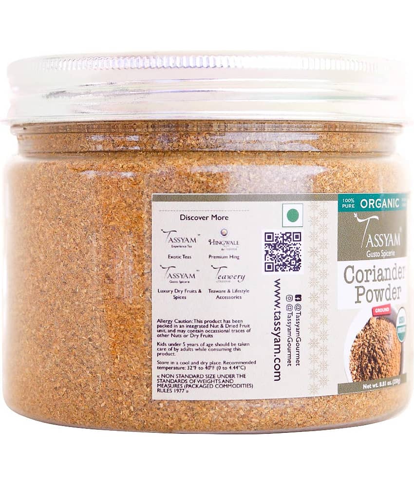 Tassyam Certified USDA 100% Organic Coriander Seeds Powder 250 gm view 2