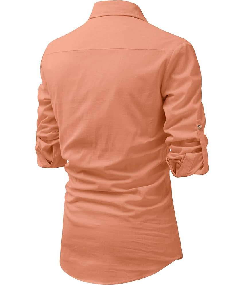 UNI VIBE Olive Cotton Blend Men's Shirt Style Kurta ( Pack of 1 ) view 2
