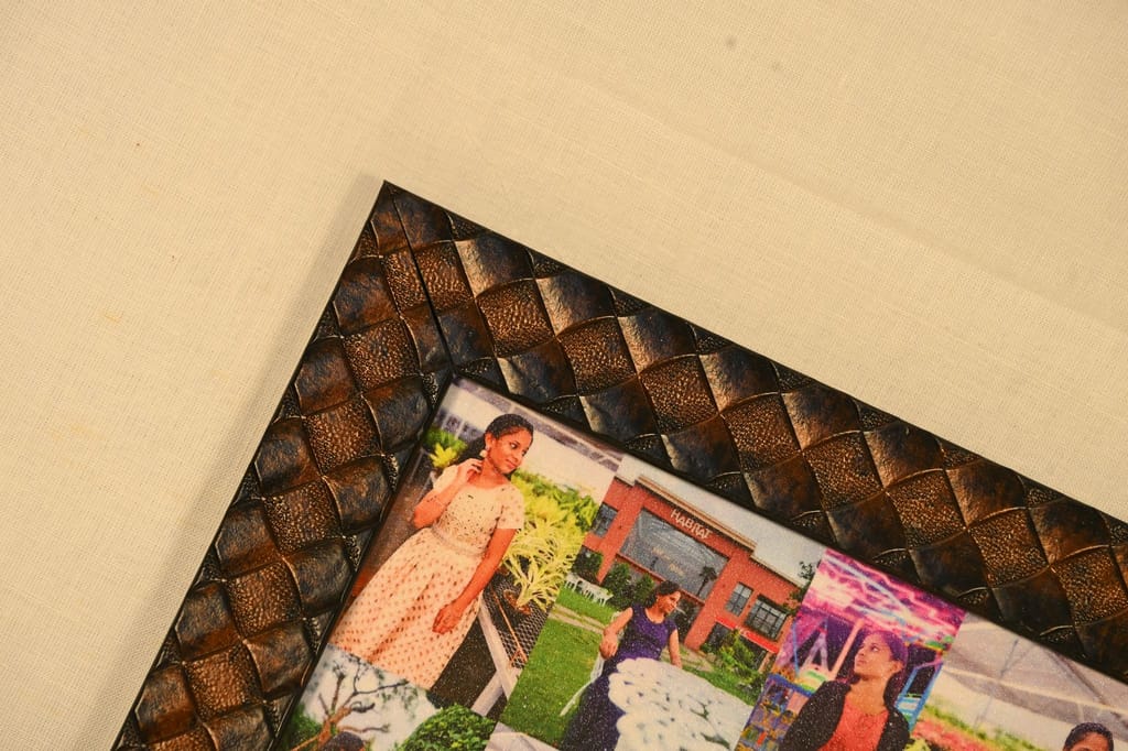 Personalized Photo Mosaic in Brown Frame view 2