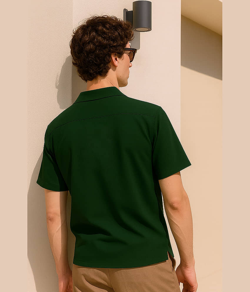 FTX Polyester Regular Fit Embroidered Half Sleeves Men's Casual Shirt - Olive ( Pack of 1 ) view 2