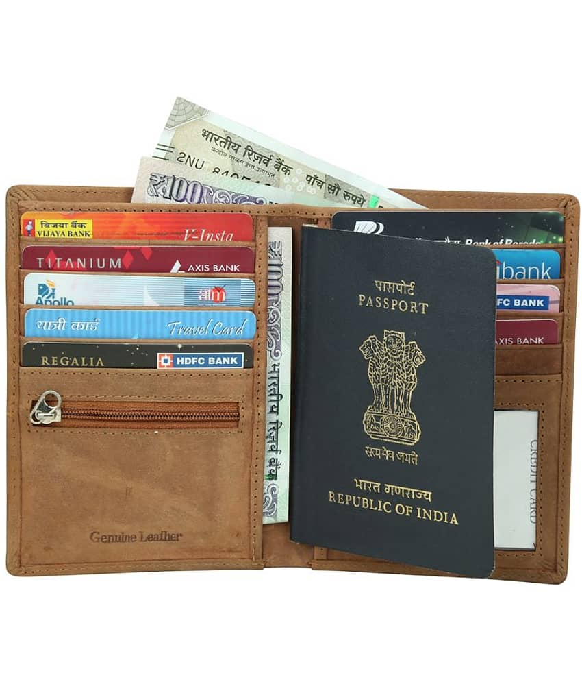 Style 98 Hunter Leather Tan Passport Holder view 2
