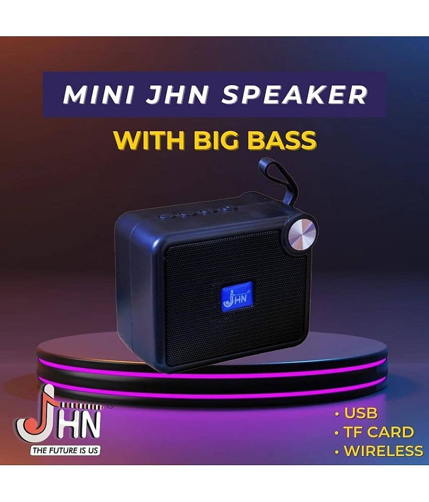 jhn JHN 212 5 W Bluetooth Speaker Bluetooth V 5.1 with USB,SD card Slot Playback Time 4 hrs Black view 2