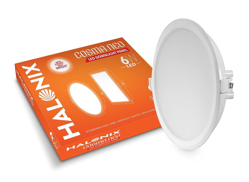 Halonix 6W Cosma Neo 6500K Cool White Recess Round led downlighter | Pack of 1 | Cut Out: 4 inch | LED Ceiling Light for Home and Hall view 2