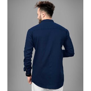 Baleshwar Men Blue Solid Formal Shirt (Pack of 1 ) view 2