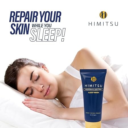 Himitsu Moisturising Sleep Face Mask Cream for Glowing Skin, Detans, Reduces Finline & Fights Stress with Niacinamide, Hyaluronic Acid & Lavender Oil, All Skin Types, No Paraben & Sulphate view 2