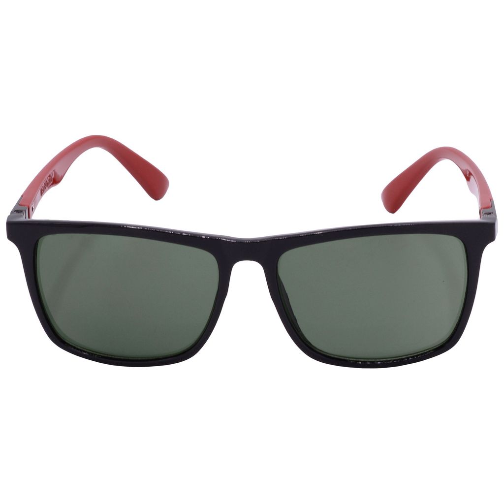 Hrinkar Green Rectangular Cooling Glass Black, Red Frame Best Sunglasses for Men & Women - HRS-BT-03-BK-RD-GRN view 2