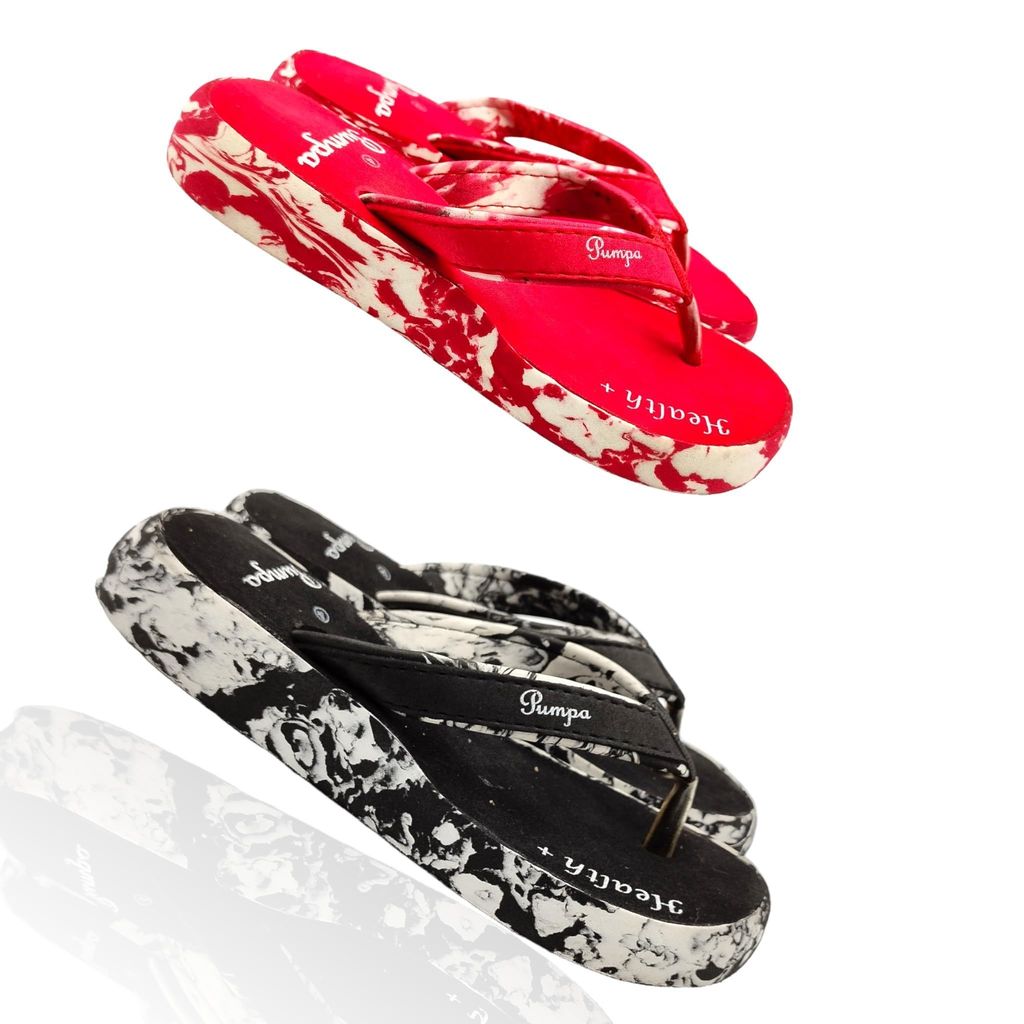 UA01 Stylish Ortho Chappals for Women Fashionable Black and Red Ortho Chappal for Girls and Stylish Women view 2