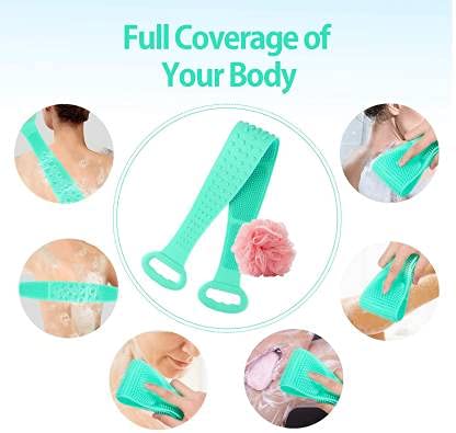 Elecsera Bathing Brush Back Scrubber for Shower Skin Deep Cleaning Massage Men & Women Double Sided Bath Body Scrubber Brush view 2