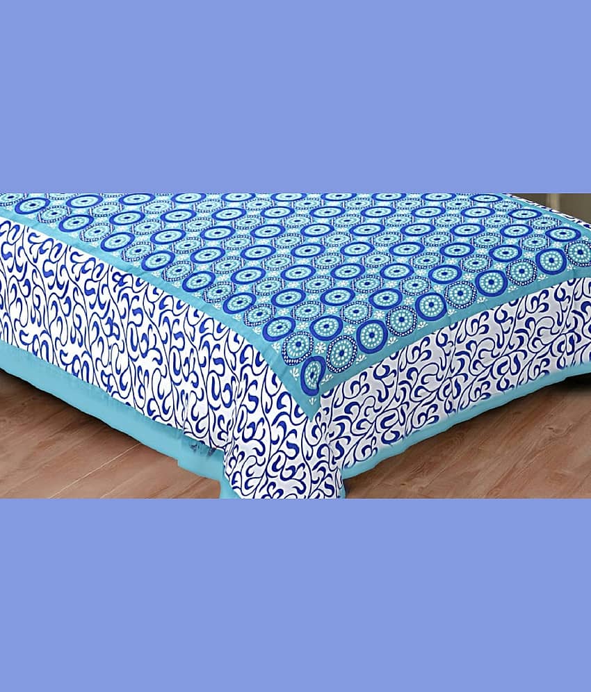 PETROSOLY Cotton 1 Single Bedsheet with 2 Pillow Covers ( Blue ) view 2