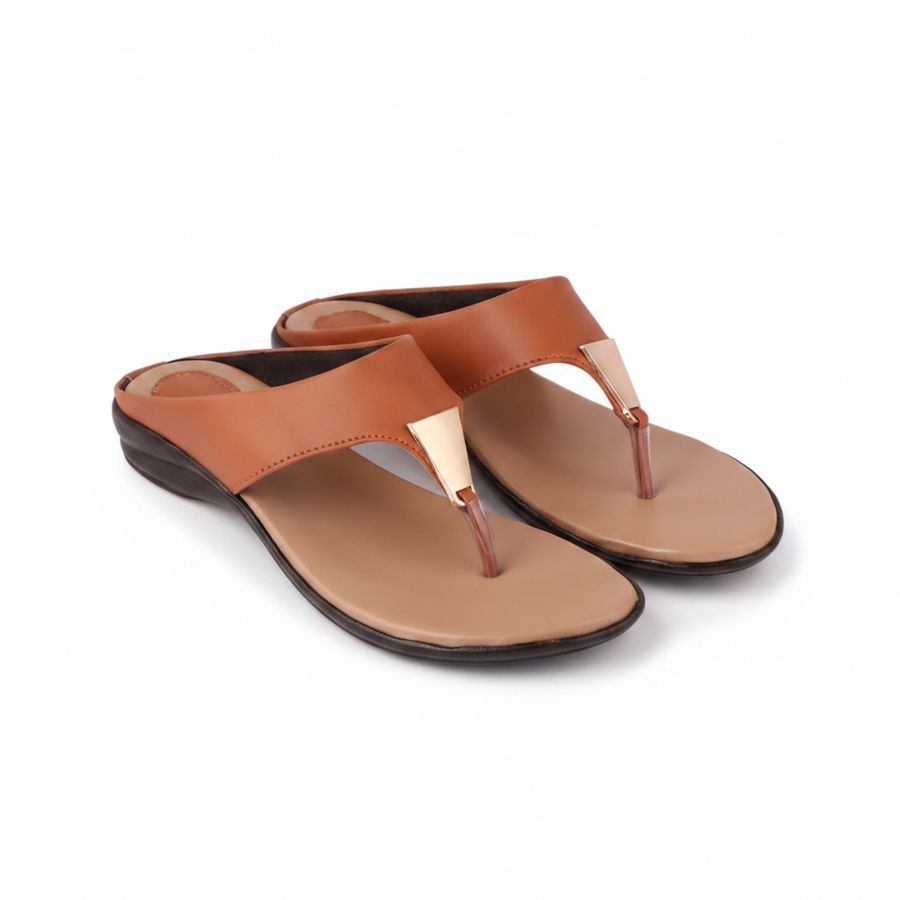 Women's Tan Casual Slip-On Sandals view 2