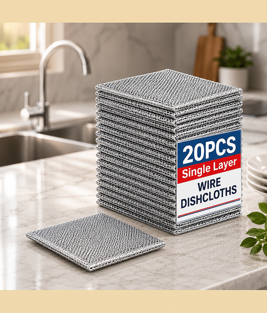 (Pack 20) Non Scratch Dish Cloths Wire, Dish Cloth, Dish Scrubber Pads, Dishwash Scrubber, Dishwash Cleaner, Dish Cleaning Wire, Dishcloth, Dishwash Cloth, Dishwashing Rags, Washing Cloth, Scrubber Pads, Washing Rags